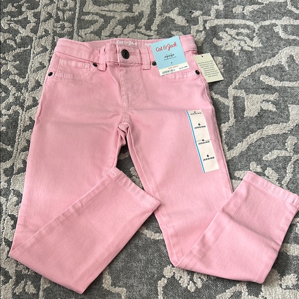 NWT Cat & Jack Pink Girls Jeans Jegging size 6